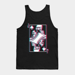 Jack of Spades Chihuahua Dog Playing Card Glitch Effect Tank Top